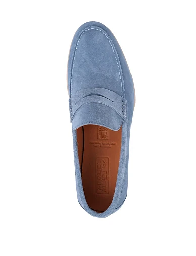 Чоловічі туфлі лофери Miguel Miratez замшеві блакитні - фото 5 - Miraton