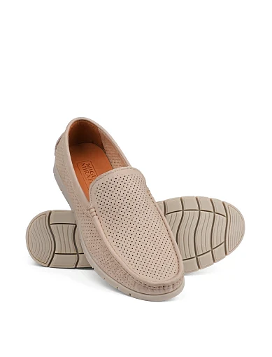 Чоловічі мокасини Miguel Miratez із нубуку бежеві - фото 2 - Miraton