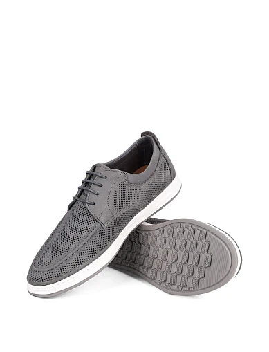 Мужские туфли Miguel Miratez из нубука серые - фото 2 - Miraton
