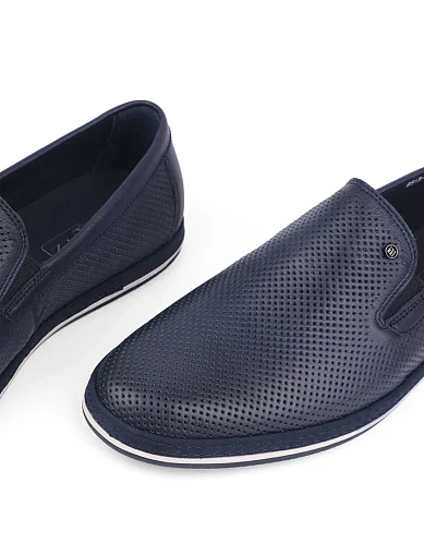 Мужские туфли Miguel Miratez кожаные синие - фото 5 - Miraton