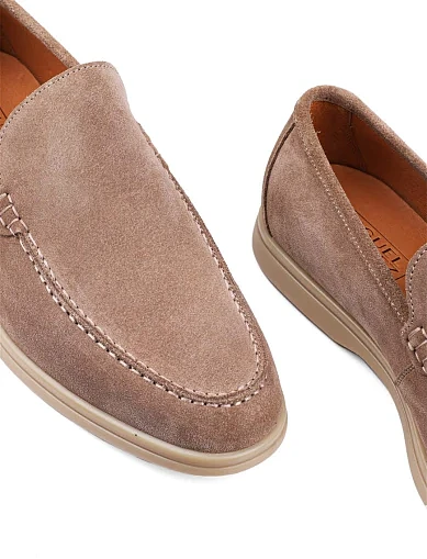 Мужские туфли лоферы Miguel Miratez замшевые бежевые - фото 5 - Miraton