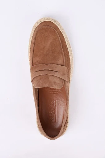 Мужские туфли лоферы Miguel Miratez замшевые бежевые - фото 3 - Miraton