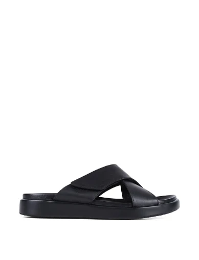 Чоловічі шльопанці Miguel Miratez шкіряні чорні - фото 1 - Miraton