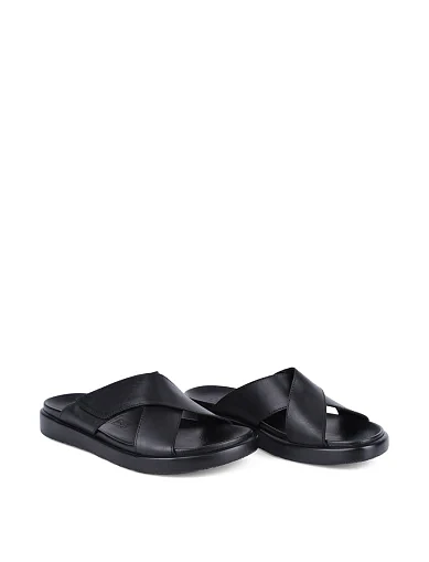 Чоловічі шльопанці Miguel Miratez шкіряні чорні - фото 3 - Miraton