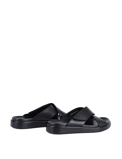 Чоловічі шльопанці Miguel Miratez шкіряні чорні - фото 4 - Miraton