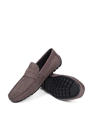 Чоловічі мокасини Miguel Miratez з нубуку сірі - фото 2 - Miraton