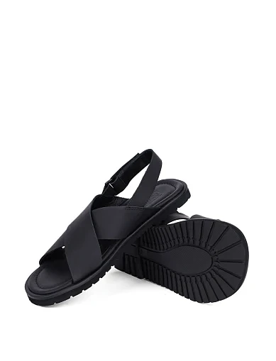 Мужские сандалии Miguel Miratez кожаные черные - фото 2 - Miraton