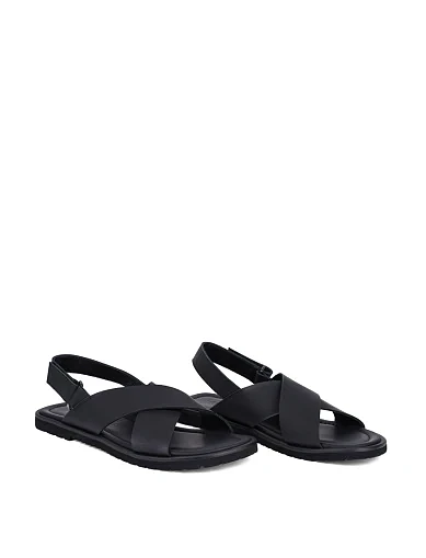 Мужские сандалии Miguel Miratez кожаные черные - фото 3 - Miraton