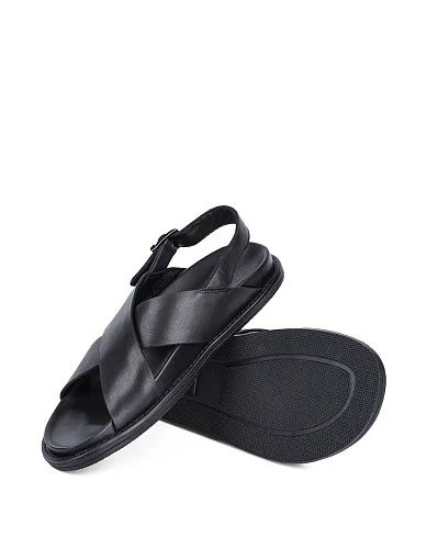 Чоловічі сандалі Miguel Miratez шкіряні чорні - фото 3 - Miraton
