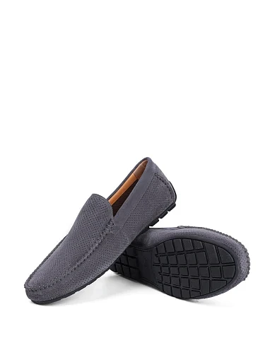 Мужские мокасины Miguel Miratez замшевые серые - фото 2 - Miraton