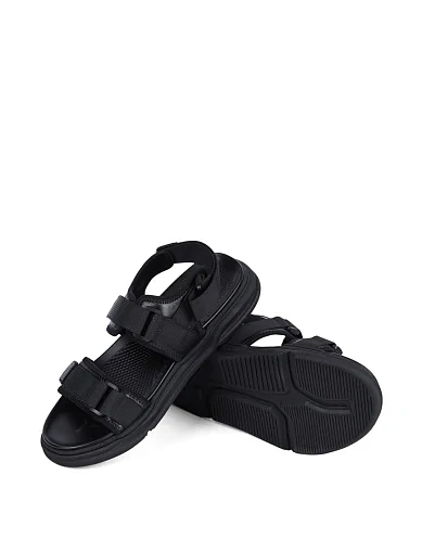 Чоловічі сандалі Miguel Miratez тканинні чорні - фото 2 - Miraton