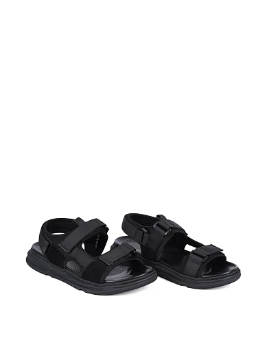 Чоловічі сандалі Miguel Miratez тканинні чорні - фото 3 - Miraton