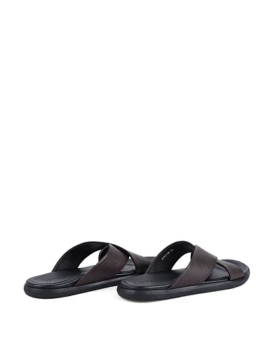 Чоловічі шльопанці Miguel Miratez шкіряні коричневі - фото 4 - Miraton