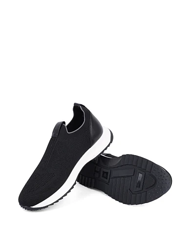 Мужские кроссовки MIRATON тканевые черные - фото 2 - Miraton