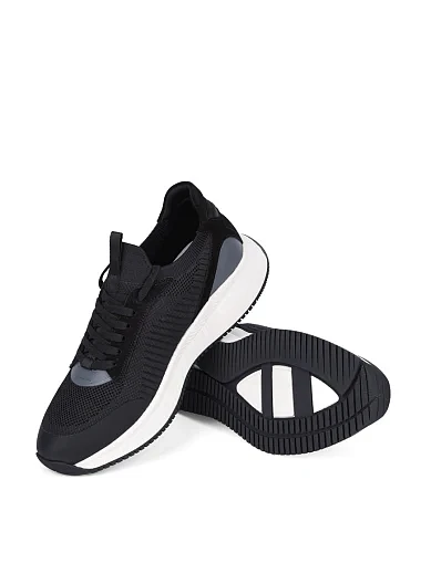 Мужские кроссовки MIRATON тканевые черные - фото 3 - Miraton