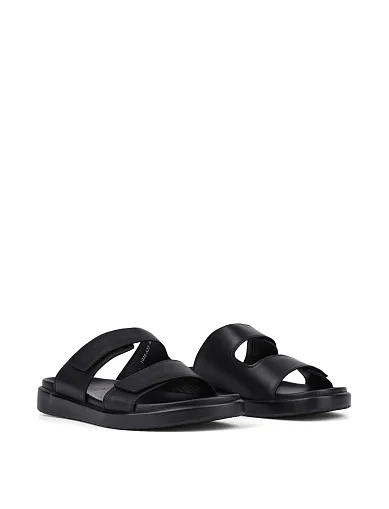 Чоловічі шльопанці Miguel Miratez шкіряні чорні - фото 3 - Miraton