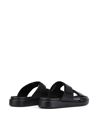 Чоловічі шльопанці Miguel Miratez шкіряні чорні - фото 4 - Miraton