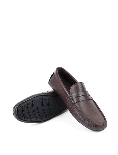 Чоловічі мокасини Miguel Miratez шкіряні коричневі - фото 2 - Miraton