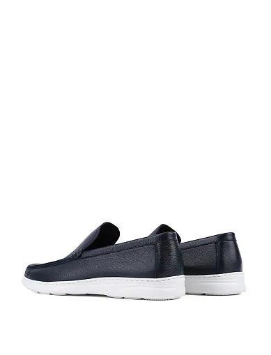 Мужские туфли лоферы Miguel Miratez кожаные синие - фото 4 - Miraton