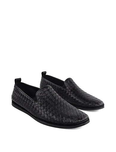 Мужские слипоны Miguel Miratez кожаные черные - фото 2 - Miraton