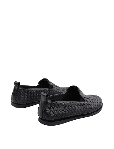 Мужские слипоны Miguel Miratez кожаные черные - фото 3 - Miraton