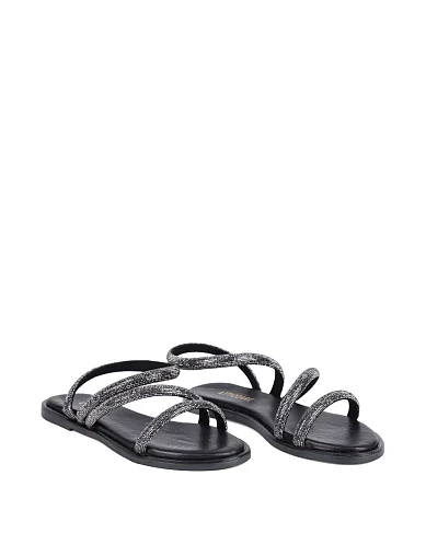 Женские сандалии Attizzare кожаные черные - фото 3 - Miraton