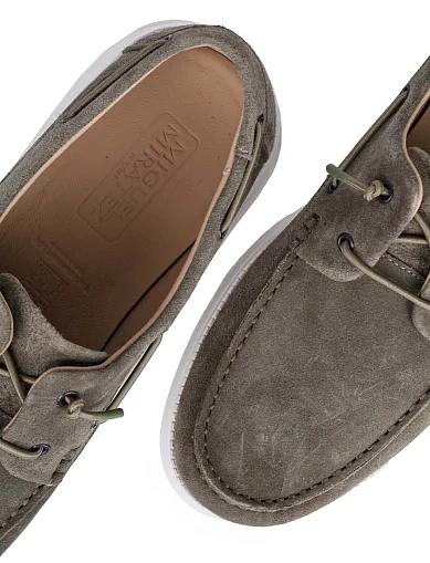 Мужские туфли Miguel Miratez замшевые зеленые - фото 5 - Miraton