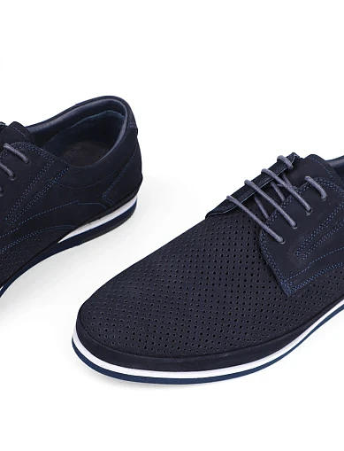 Мужские туфли Miguel Miratez из нубука синие - фото 5 - Miraton