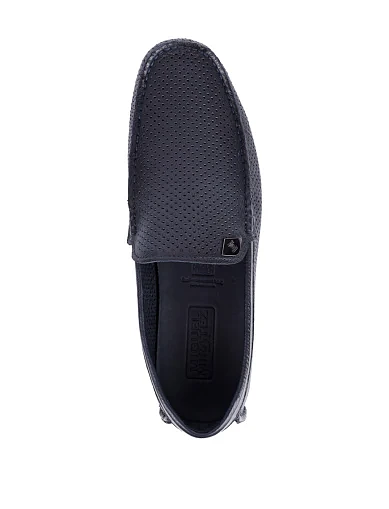 Мужские мокасины Miguel Miratez кожаные синие - фото 5 - Miraton