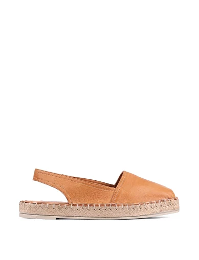 Женские эспадрильи Attizzare кожаные коричневые - фото 1 - Miraton