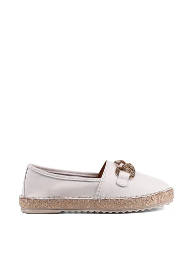 Женские эспадрильи Attizzare кожаные рисового цвета - фото 1 - Miraton