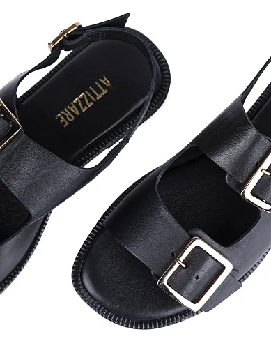 Женские сандалии Attizzare кожаные черные - фото 5 - Miraton