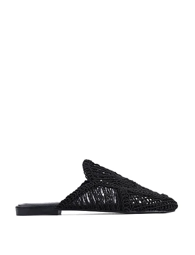 Женские слиперы Attizzare Мюлі тканевые черные - фото 1 - Miraton