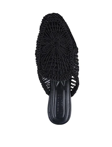 Женские слиперы Attizzare Мюлі тканевые черные - фото 2 - Miraton