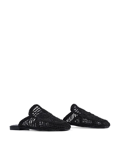 Женские слиперы Attizzare Мюлі тканевые черные - фото 4 - Miraton