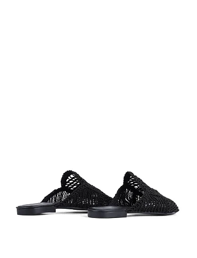 Женские слиперы Attizzare Мюлі тканевые черные - фото 5 - Miraton