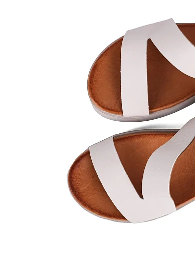 Женские сандалии Attizzare кожаные белые - фото 5 - Miraton