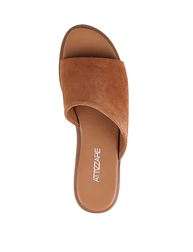 Женские шлепанцы Attizzare велюровые коричневые - фото 1 - Miraton