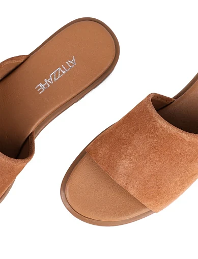 Женские шлепанцы Attizzare велюровые коричневые - фото 5 - Miraton