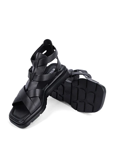 Женские сандалии Attizzare кожаные черные - фото 2 - Miraton