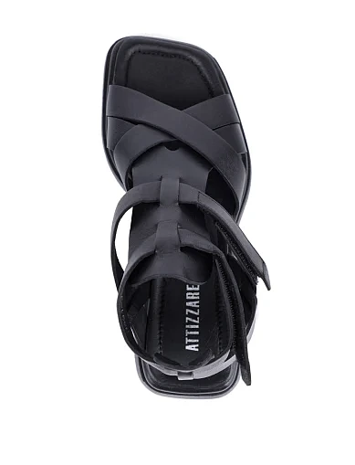Женские сандалии Attizzare кожаные черные - фото 5 - Miraton
