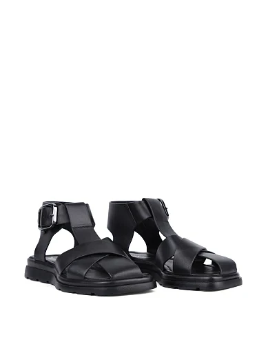 Женские сандалии Attizzare кожаные черные - фото 3 - Miraton