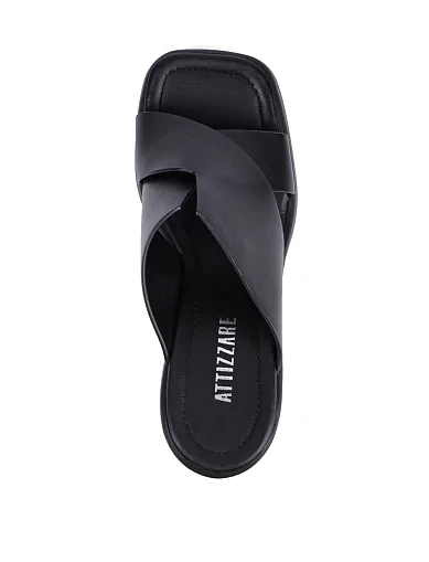 Женские сабо Attizzare кожаные черные - фото 5 - Miraton