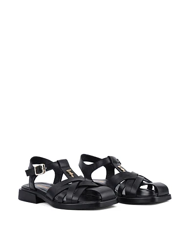 Женские сандалии Attizzare кожаные черные - фото 3 - Miraton