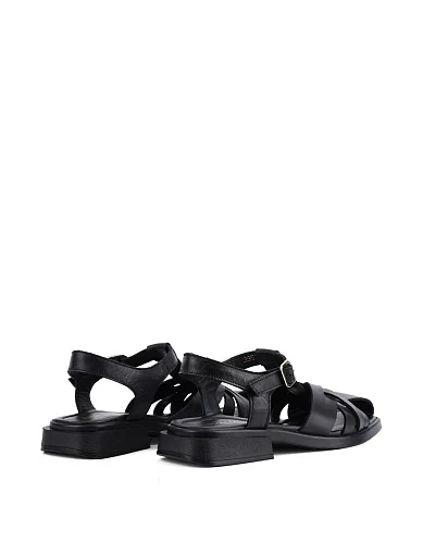 Женские сандалии Attizzare кожаные черные - фото 4 - Miraton