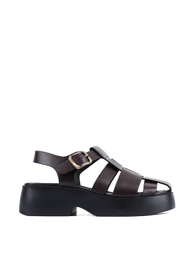 Женские сандалии Attizzare кожаные коричневые - фото 1 - Miraton