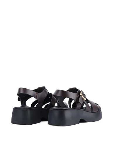 Женские сандалии Attizzare кожаные коричневые - фото 4 - Miraton