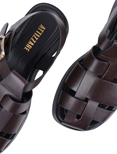 Женские сандалии Attizzare кожаные коричневые - фото 6 - Miraton