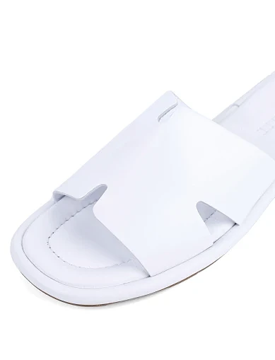 Жіночі шльопанці Attizzare шкіряні білі (022 401ВЛ25) - фото 4 - Miraton