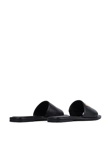 Женские шлепанцы Attizzare кожаные черные - фото 4 - Miraton